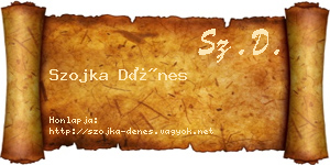 Szojka Dénes névjegykártya