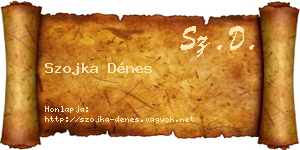 Szojka Dénes névjegykártya