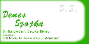 denes szojka business card